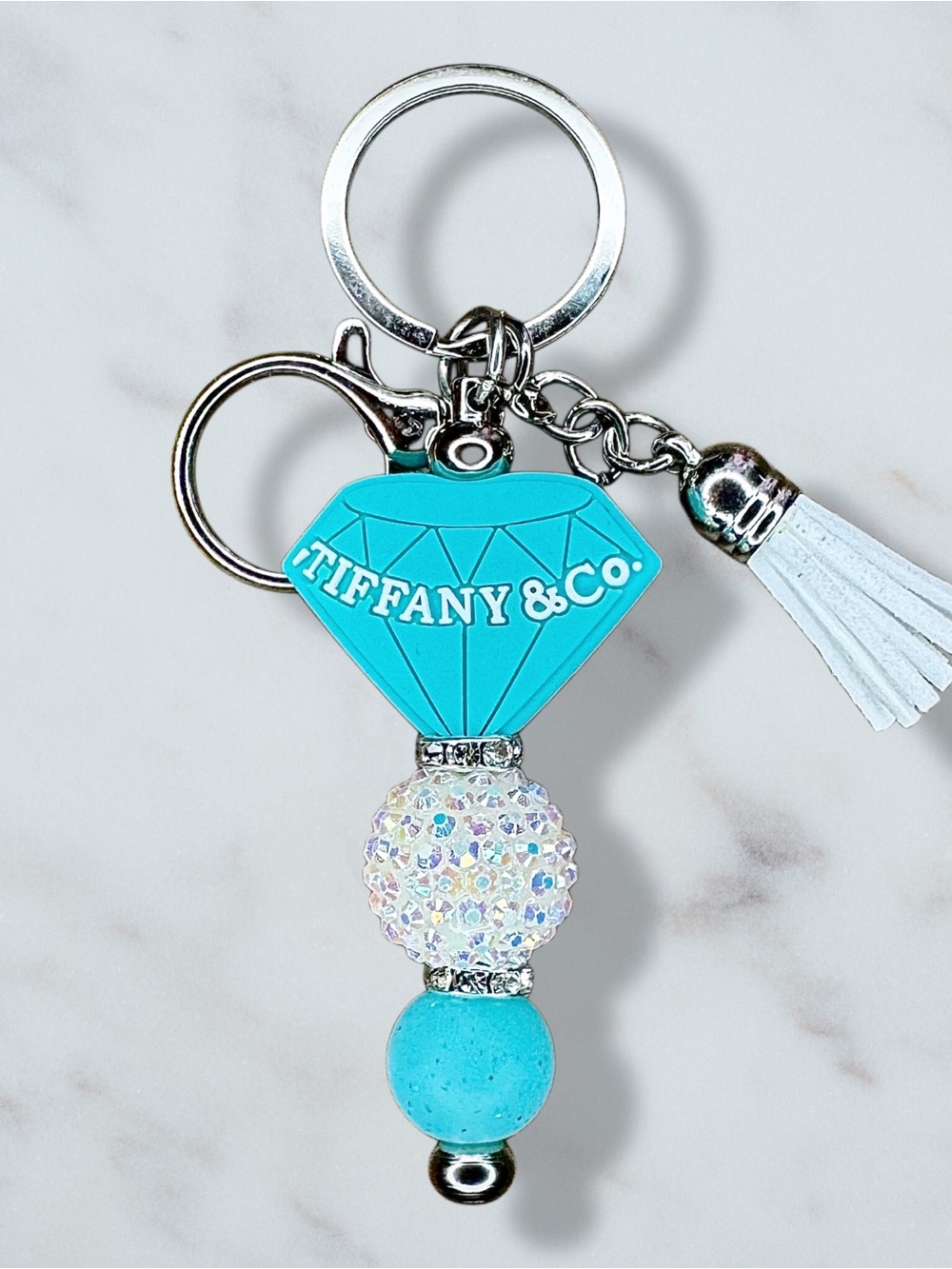 Fashion Tiffany&Co Diamond Beaded Keychain
